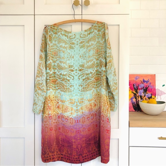 Maeve Cleome Silk Shift Dress, Small - Picture 2 of 13